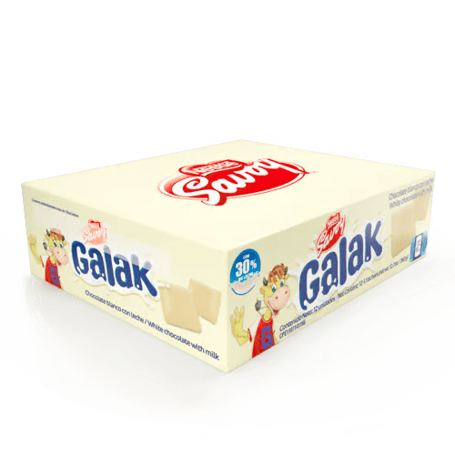 GALAK® Chocolate Blanco Display 12 Unidades de 30 g c/u