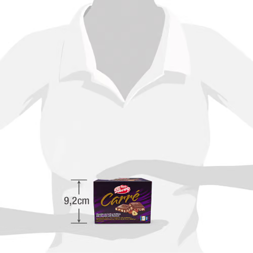 SAVOY® CARRÉ Chocolate de Leche con Avellanas Display 10 Unidades de 100 g c/u