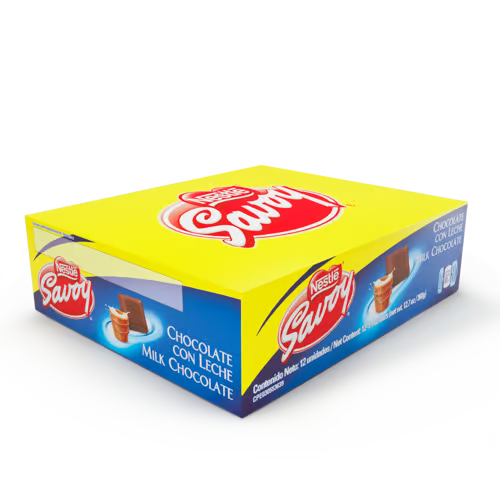 SAVOY® Chocolate con Leche Display 12 Unidades de 30 g c/u