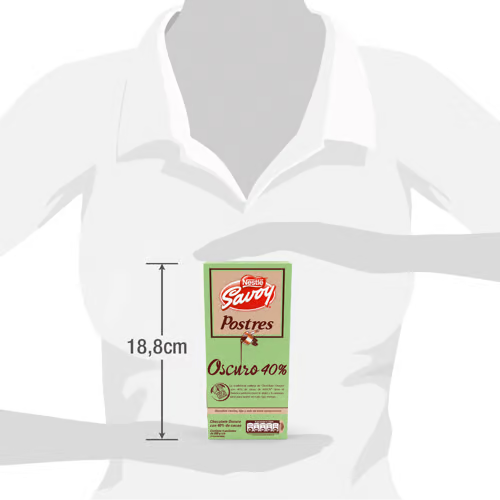 SAVOY® Chocolate para Postres 40% Cacao Display 4 Unidades de 200 g c/u