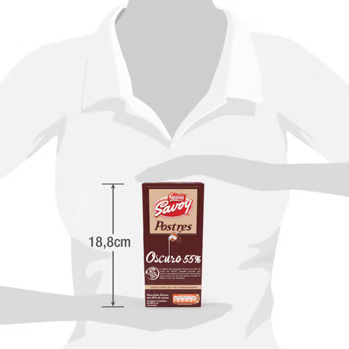 SAVOY® Chocolate para Postre 55% Cacao Display 4 Unidades de 200 g c/u