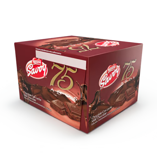 SAVOY® Chocolate con Leche Edición 75 Aniversario Display 10 Unidades de 100 g c/u