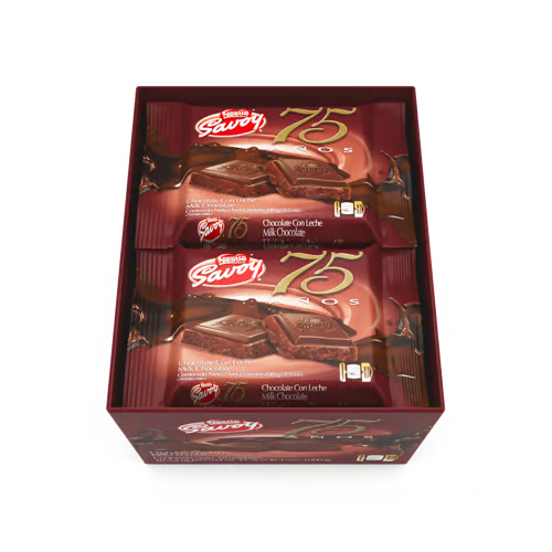 SAVOY® Chocolate con Leche Edición 75 Aniversario Display 10 Unidades de 100 g c/u