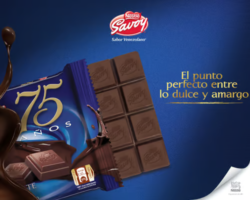 SAVOY® Chocolate Oscuro Edición 75 Aniversario Display 10 Unidades de 100 g c/u