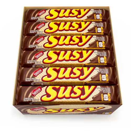 SUSY® Maxi Oblea Rellena de Crema Sabor Chocolate Display 18 Unidades de 50 g c/u