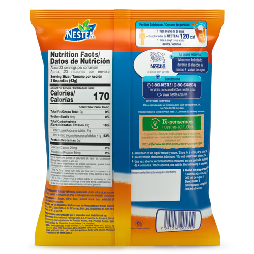 NESTEA® Bebida de Té Sabor Durazno en Polvo Bolsa de 1 kg