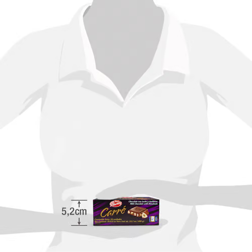 SAVOY® CARRÉ Mini Chocolate con Leche y Avellanas con Avellanas Display 16 Unidades de 25 g c/u