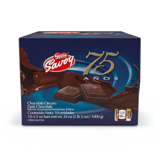 SAVOY® Dark Chocolate 75th Anniversary Edition Display 10 Units of 100 g