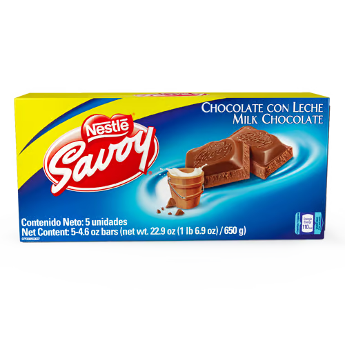 [1000066] SAVOY® Milk Chocolate Display 5 Units of 130 g