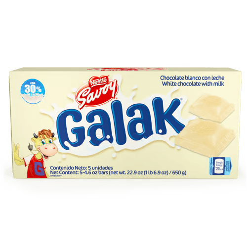 [1000067] GALAK® White Chocolate Display 5 pcs. of 130 g